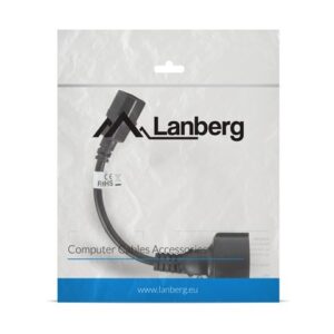 Lanberg Przedłużacz kabla zasilającego IEC 320 C14 - Schuko 20cm czarny