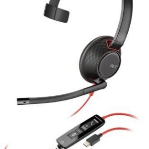 Słuchawka Poly Blackwire 5210 C5210 USB C z mikrofonem, kolor czarny/czerwony