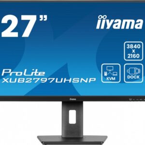 IIYAMA Monitor 27 cali XUB2797UHSNP-B1, 4K, IPS, DP, HDMI, USB-C, Pivot, HAS