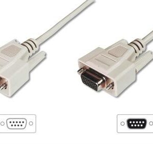 Digitus Kabel przedłużający RS232 1:1 Typ DSUB9/DSUB9 M/Ż szary 3m