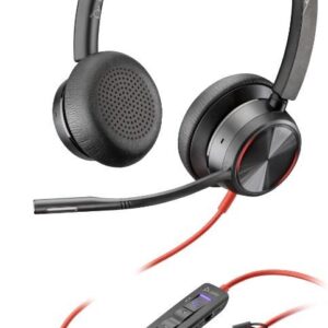 Słuchawki przewodowe HP Poly Blackwire 8225 Stereo Microsoft Teams USB-C + Adapter USB-C/A (8X225AA)