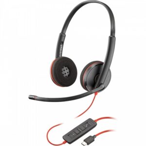 Słuchawki przewodowe HP Poly Blackwire 3220 Stereo + przejściówka USB-C/A (8X228A6)