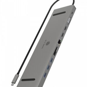 IcyBox Stacja dokująca IB-DK2106a-CPD 11 w 1, 2x HDMI, 1x VGA, LAN, czytnik kart, 3x USB, 100W PD