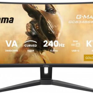 IIYAMA Monitor G-Master 34 cale GCB3486WQSCP-B1,VA,UWQHD,240HZ,0.4ms,1500R,HDR400,500cd,21:9,HDMI (2.1), USB-C dock 95W, RJ45, 2x5W, KVM,PiP