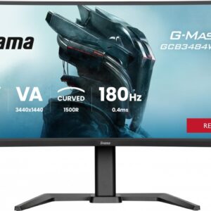 IIYAMA Monitor G-Master 34 cale GCB3484WQSU-B1,VA,UWQHD,180Hz, HDR400, 1500R, 21:9, 0.4ms, 500cd/m2, 2x5W, USB-c, PiP