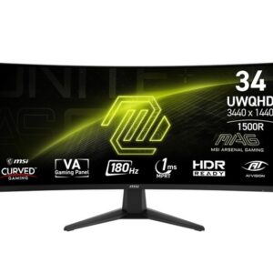 MSI Monitor MAG 346CQ 34 cale/LED/UWQHD/Curved/180Hz/czarny
