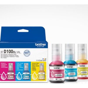 BROTHER BTD100 INK BOTTLE VALUE PK 1XC/M/Y - CEE