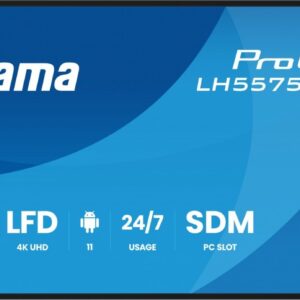 IIYAMA Monitor 55 cali LH5575UHS-B2AG,24/7,IPS,ANDROID.11,4K, WiFi, iiSignage2, FailOver, EShare, 24/7, full daisy chain