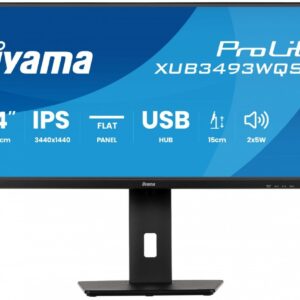 IIYAMA Monitor ProLite 34 cale XUB3493WQSU-B6 IPS,UWQHD,DP,2xHDMI,HAS,21:9,400cd,   120Hz,1000:1,1ms, USB HUBx4, 2x5W,