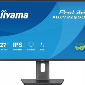 IIYAMA Monitor 27 cali XB2792QSU-B1 IPS,QHD, HAS (150) PIVOT, 120Hz,HDMI,DP, 350cd,1500:1, cienkie ramki, 2xUSB 3.2, ErP B