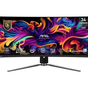 MSI Monitor MAG 341CQP QD-OLED 34 cale/QD-LED/UWQHD/Zakrzywiony/175Hz/Czarny