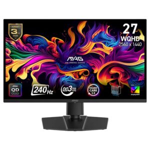 MSI Monitor MAG 271QP QD-OLED X 24/26.5 cali/FLAT/QD-LED/WQHD/240Hz/Black