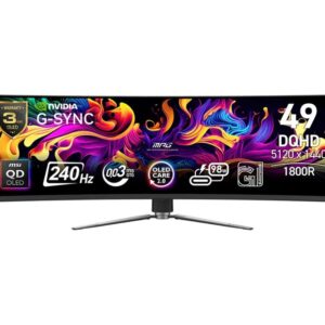 MSI Monitor MPG 491CQPX QD-OLED LED/QD-LED/Zakrzywiony/240Hz/49 cali/Czarny