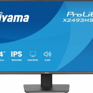 IIYAMA Monitor 24 cale X2493HSU-B1 IPS,FHD,HDMI,DP,120Hz, 1500:1, 2xUSB,    350cd, cienka ramka z 4 stron