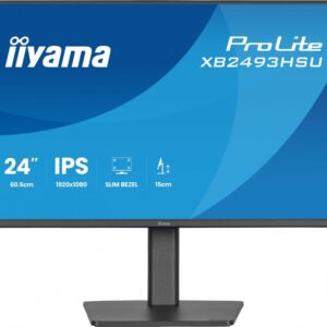 IIYAMA Monitor 23.8 cala XB2493HSU-B1 IPS.HDMI.DP.2x2W.USBx2, 350cd,1500:1,    HAS 150/PIVOT