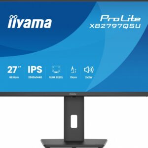 IIYAMA Monitor ProLite 27 cali XB2797QSU-B1 IPS,QHD,2xHDMI,DP,350cd,75Hz,1000:1, USB HUB,x4 ((2x Type-A v.3.2 Gen 1 (5Gbps, 4.5W) 2x Type-C (5Gbp