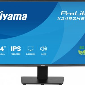 IIYAMA Monitor 24 cale X2492HSU-B1 IPS,FHD,HDMI,DP,120Hz,300cd,4ms,USB HUBx2cienkie ramki, 1500:1, ErP B